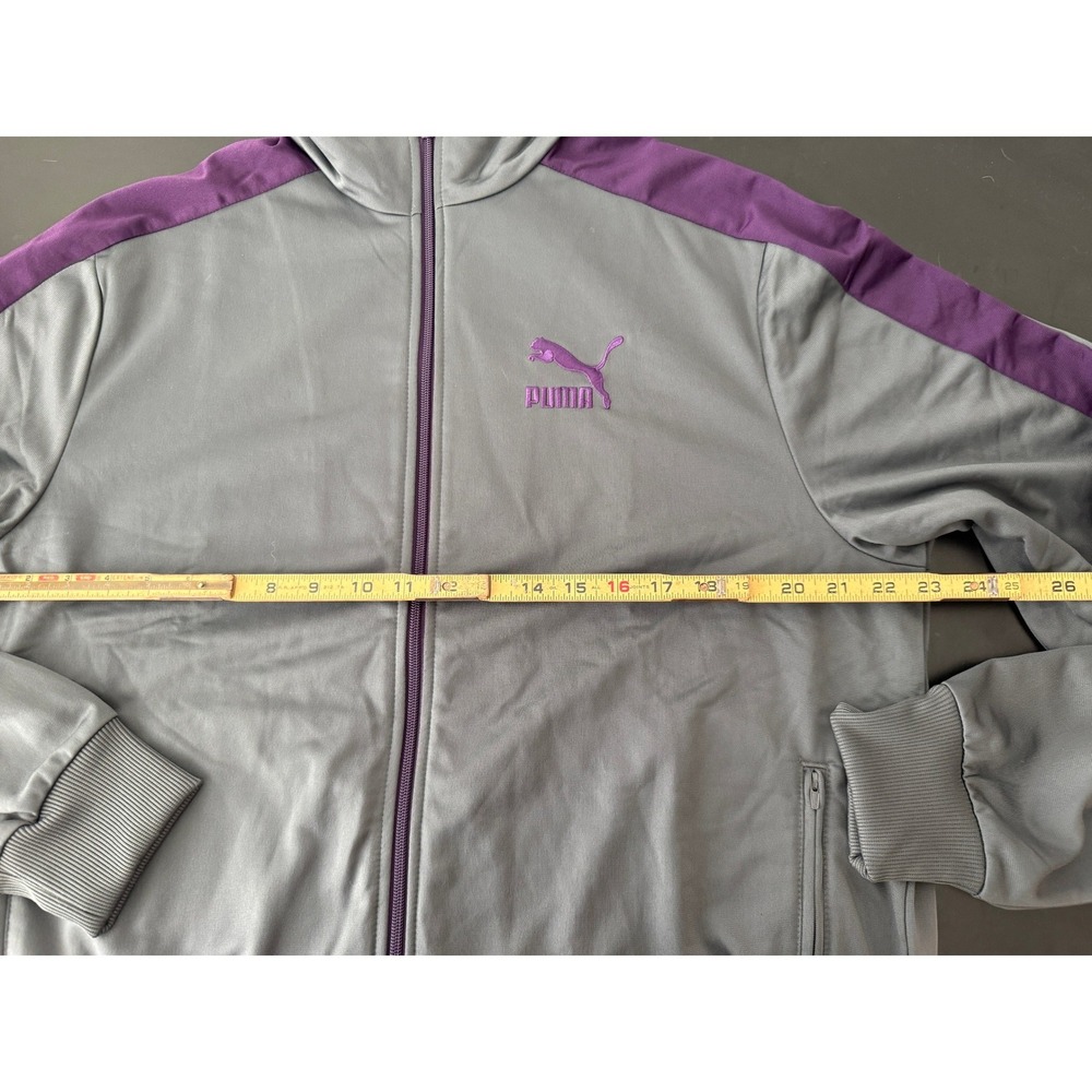 Puma T7 Track Jacket Mens Large Dark Shadow Gray Purple Full Zip NEW NWT - Picture 6 of 8